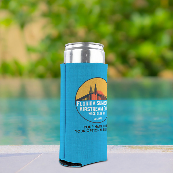 Florida Suncoast Airstream Club Can Cooler - Tall 12oz - In Context