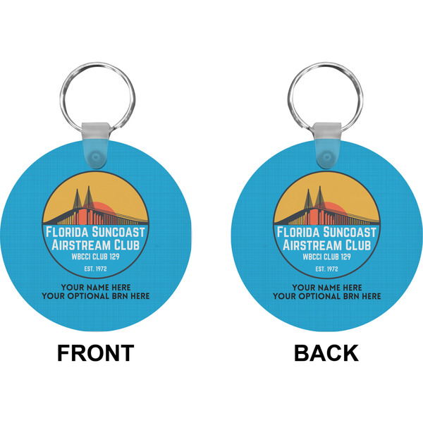 Florida Suncoast Airstream Club Circle Keychain (Front + Back)
