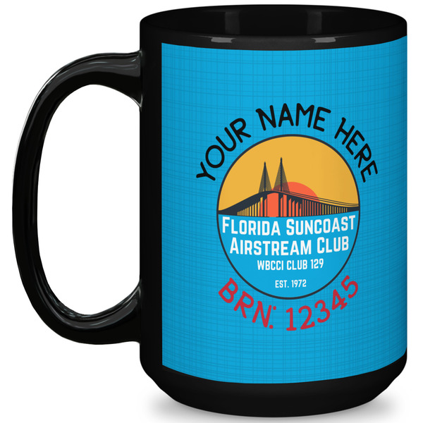 Custom Florida Suncoast Airstream Club 15 oz Coffee Mug - Black