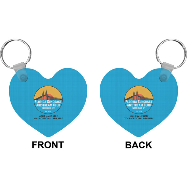 Florida Suncoast Airstream Club Heart Keychain (Front + Back)