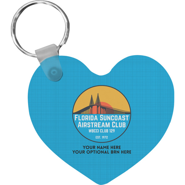 Custom Florida Suncoast Airstream Club Heart Plastic Keychain