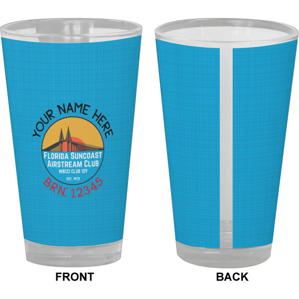 Florida Suncoast Airstream Club Pint Glass - Full Color - Front & Back Views