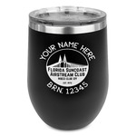 Florida Suncoast Airstream Club Stemless Stainless Steel Wine Tumbler - Black - Double-Sided