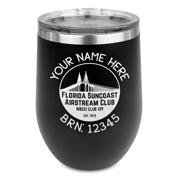 Custom Florida Suncoast Airstream Club Stemless Stainless Steel Wine Tumbler