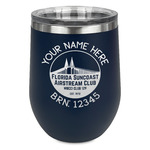 Florida Suncoast Airstream Club Stemless Stainless Steel Wine Tumbler - Navy - Double-Sided