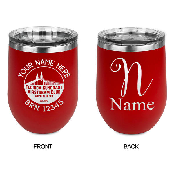 Florida Suncoast Airstream Club Stainless Wine Tumblers - Red - Double Sided - Approval