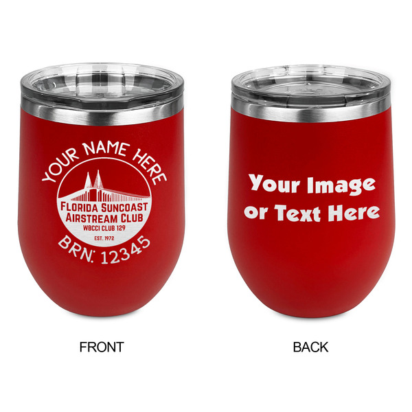 Florida Suncoast Airstream Club Stainless Wine Tumblers - Red - Double Sided - Approval