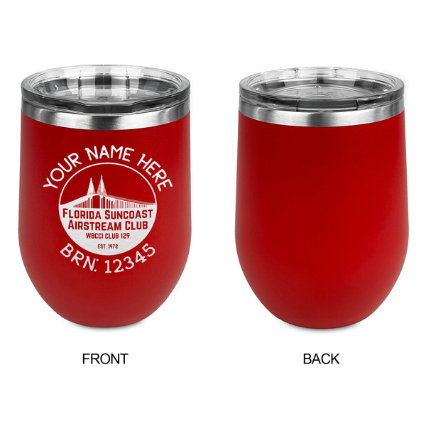 Florida Suncoast Airstream Club Stainless Wine Tumblers - Red - Single Sided - Approval