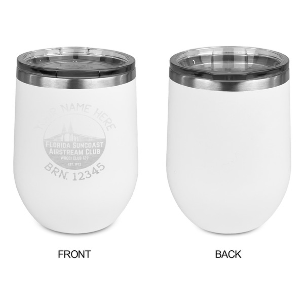 Florida Suncoast Airstream Club Stainless Wine Tumblers - White - Single Sided - Approval