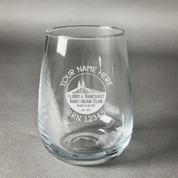 Florida Suncoast Airstream Club Stemless Wine Glass - Laser Engraved
