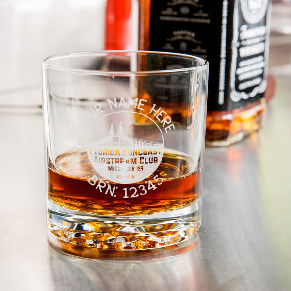 Florida Suncoast Airstream Club Whiskey Glass - Jack Daniel's Bar - In Use