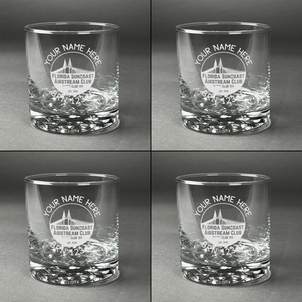 Florida Suncoast Airstream Club Whiskey Glasses - Set of 4 - Front