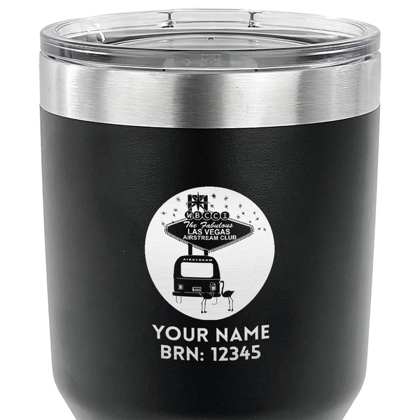 Las Vegas Airstream Club 30 oz Stainless Steel Ringneck Tumbler - Black - CLOSE UP