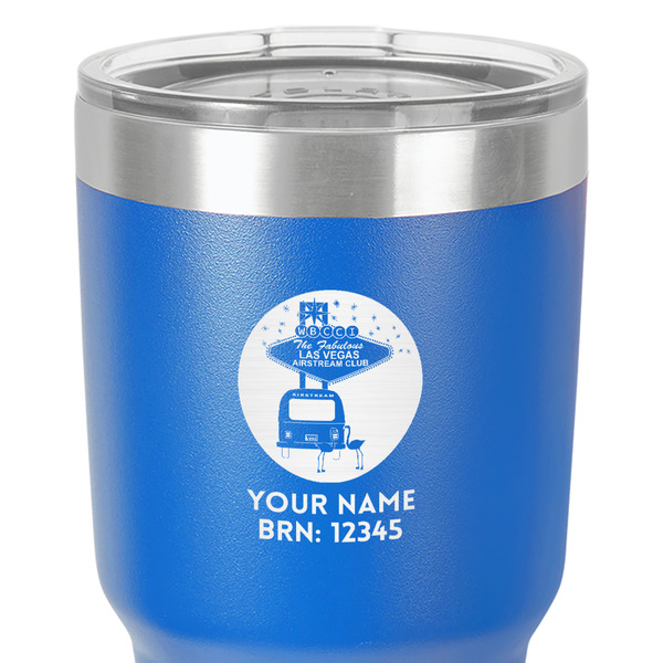 Las Vegas Airstream Club 30 oz Stainless Steel Ringneck Tumbler - Blue - Close Up