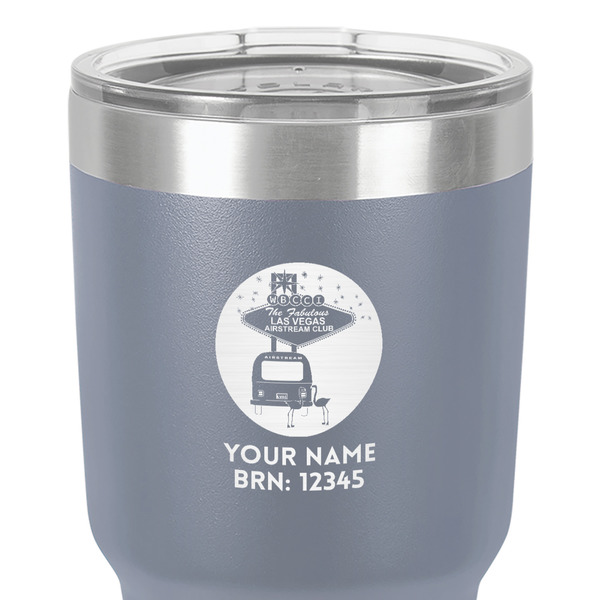 Las Vegas Airstream Club 30 oz Stainless Steel Ringneck Tumbler - Grey - Close Up