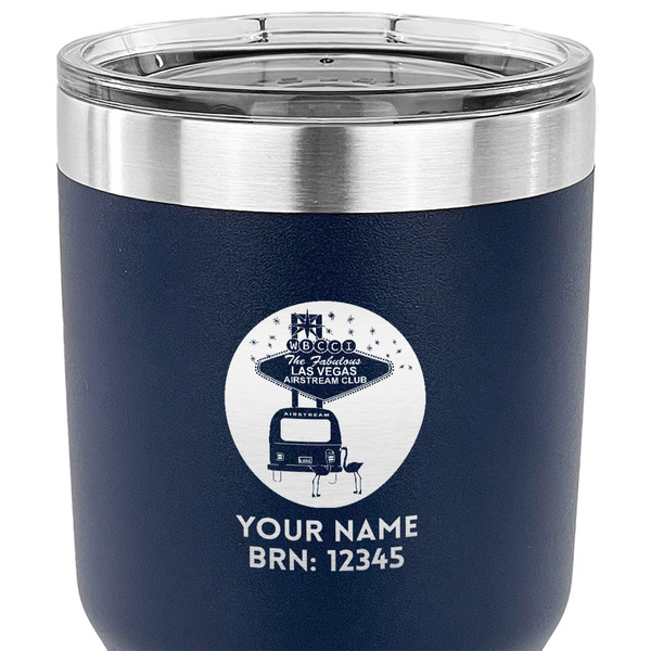 Las Vegas Airstream Club 30 oz Stainless Steel Ringneck Tumbler - Navy - CLOSE UP