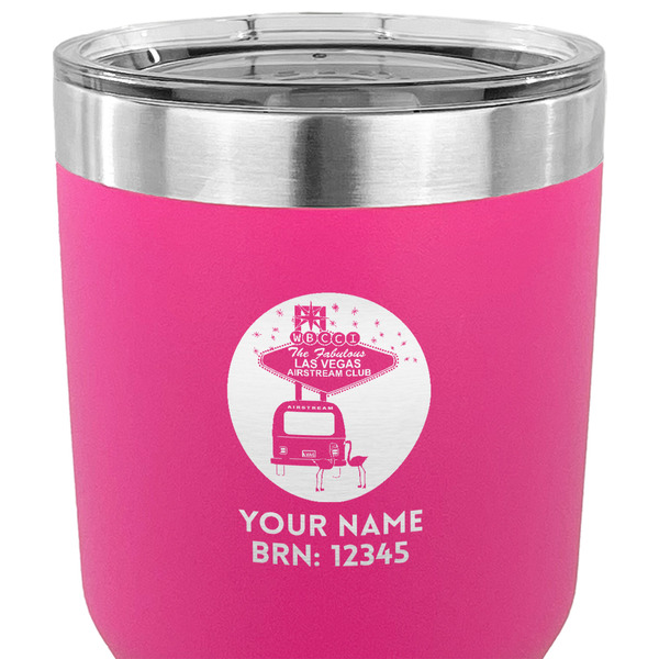 Las Vegas Airstream Club 30 oz Stainless Steel Ringneck Tumbler - Pink - CLOSE UP