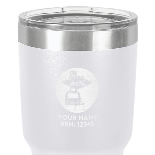 Las Vegas Airstream Club 30 oz Stainless Steel Ringneck Tumbler - White - Close Up
