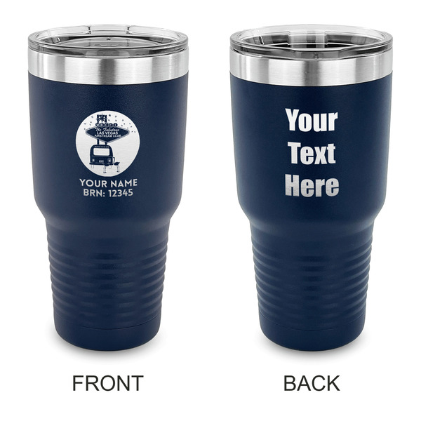 Custom Las Vegas Airstream Club 30 oz Stainless Steel Tumbler - Navy - Double-Sided