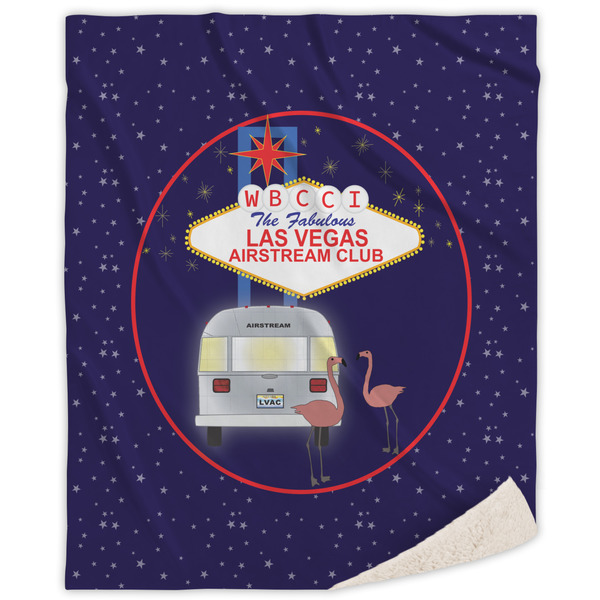 Custom Las Vegas Airstream Club Sherpa Throw Blanket
