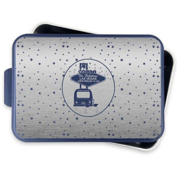 Las Vegas Airstream Club Aluminum Baking Pan - Navy Lid - FRONT w/lid off