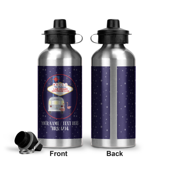 Las Vegas Airstream Club Aluminum Water Bottle - Front and Back
