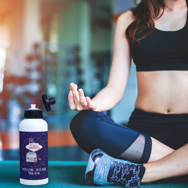 Las Vegas Airstream Club Aluminum Water Bottle - White LIFESTYLE