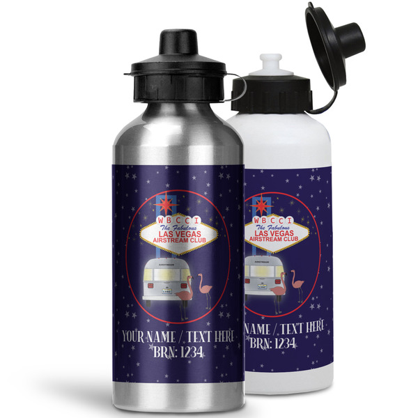 Las Vegas Airstream Club Aluminum Water Bottles - MAIN (white &silver)