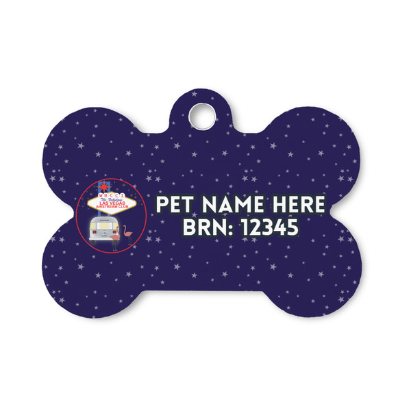 Custom Las Vegas Airstream Club Bone Shaped Dog ID Tag - Small