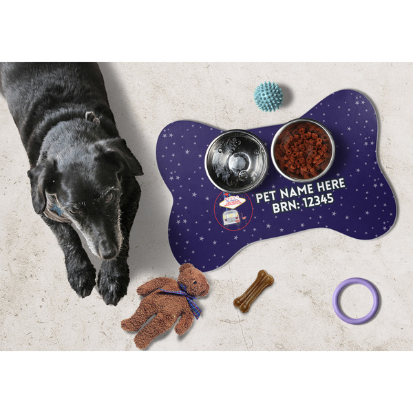 Las Vegas Airstream Club Bone Shaped Mat w/ Food & Water