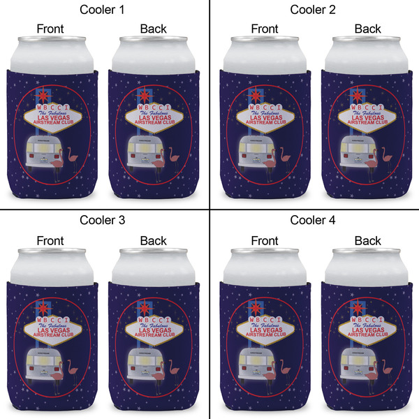Las Vegas Airstream Club Can Cooler - Standard 12oz - Set of 4 - Front & Back