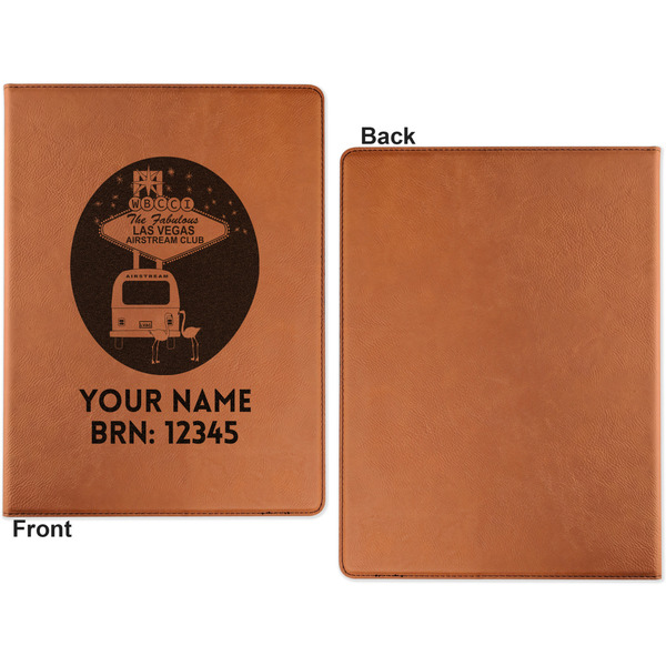 Las Vegas Airstream Club Cognac Leatherette Portfolios with Notepad - Small - Single Sided- Apvl