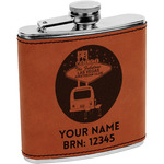 Las Vegas Airstream Club Leatherette Wrapped Stainless Steel Flask