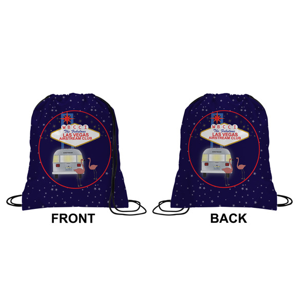 Las Vegas Airstream Club Drawstring Backpack Front & Back Medium