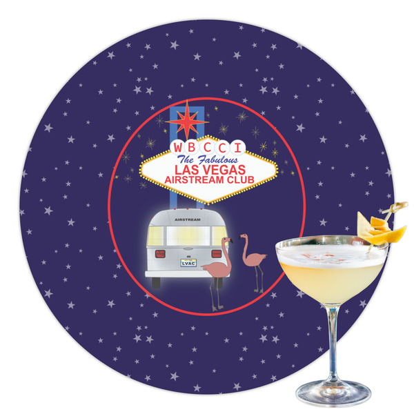 Custom Las Vegas Airstream Club Printed Drink Topper - 3.5"