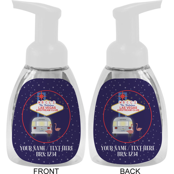 Las Vegas Airstream Club Foam Soap Bottle - White - Front & Back