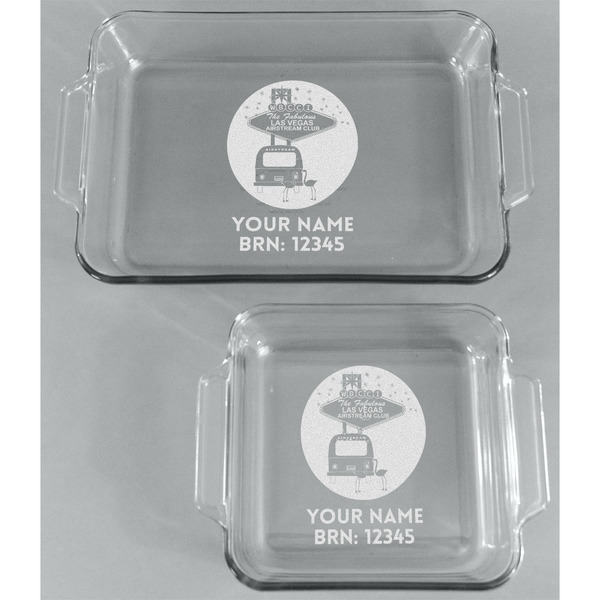 Las Vegas Airstream Club Glass Baking Dish Set - Front