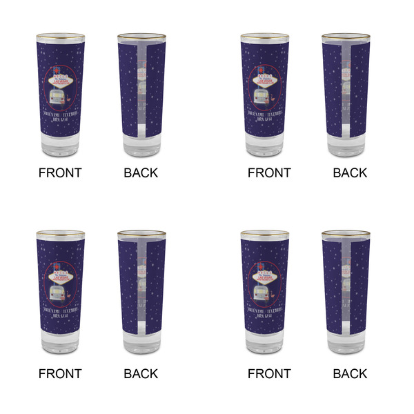 Las Vegas Airstream Club Glass Shot Glass - 2oz - Set of 4 - Front & Back