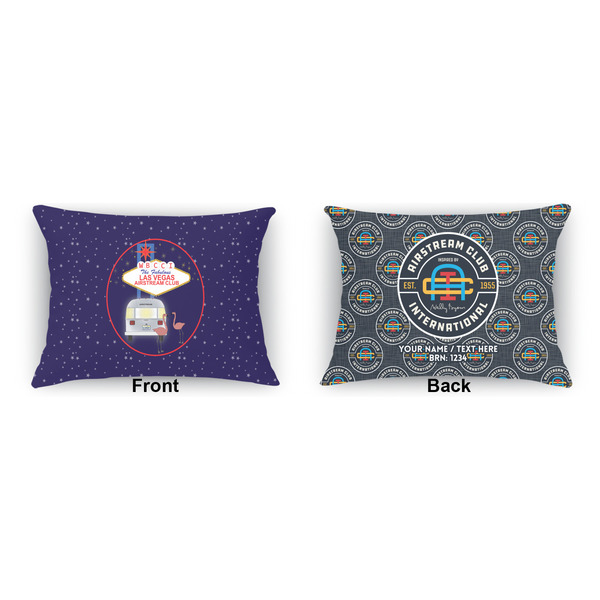 Las Vegas Airstream Club Indoor Rectangular Burlap Pillow (Front and Back)
