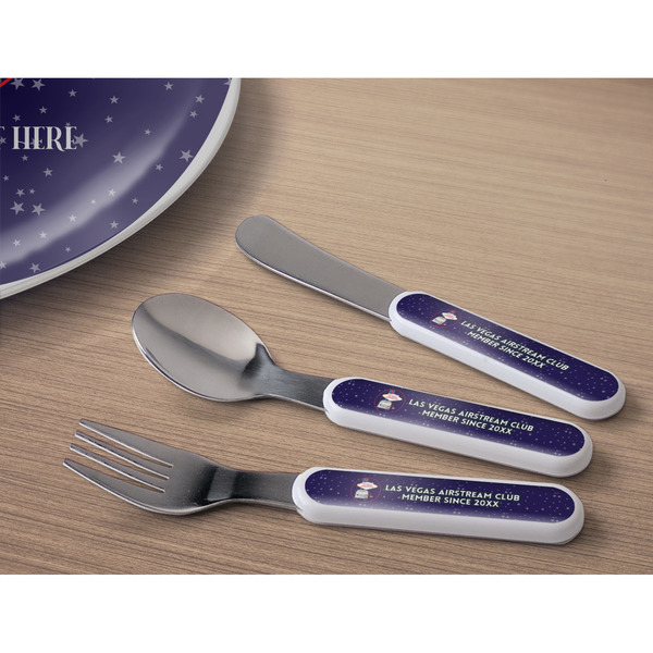 Las Vegas Airstream Club Kids Flatware w/ Plate