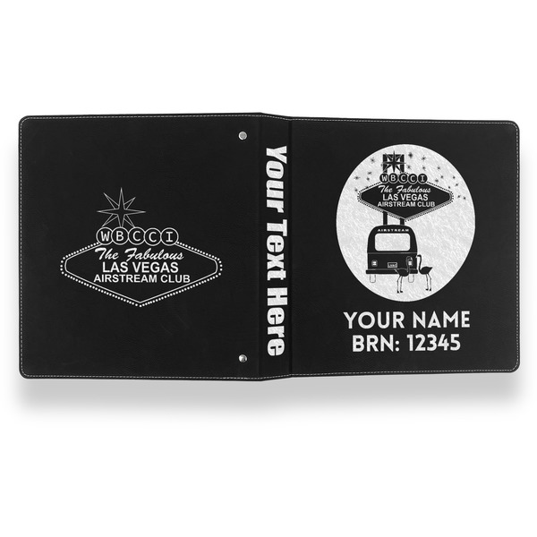 Las Vegas Airstream Club Leather Binder - 1" - Black- Back Spine Front View