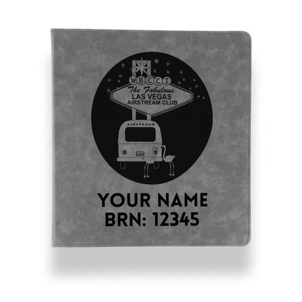 Las Vegas Airstream Club Leather Binder - 1" - Grey - Front View