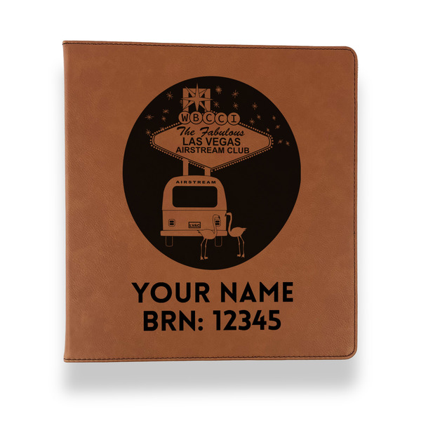 Las Vegas Airstream Club Leather Binder - 1" - Rawhide - Front View