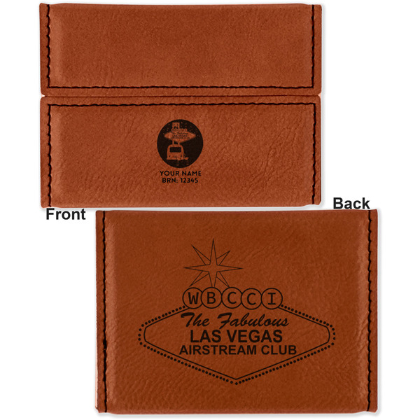 Las Vegas Airstream Club Leather Business Card Holder - Front Back