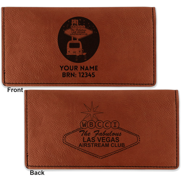 Las Vegas Airstream Club Leather Checkbook Holder Front and Back