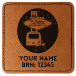 Las Vegas Airstream Club Faux Leather Iron On Patch - Square