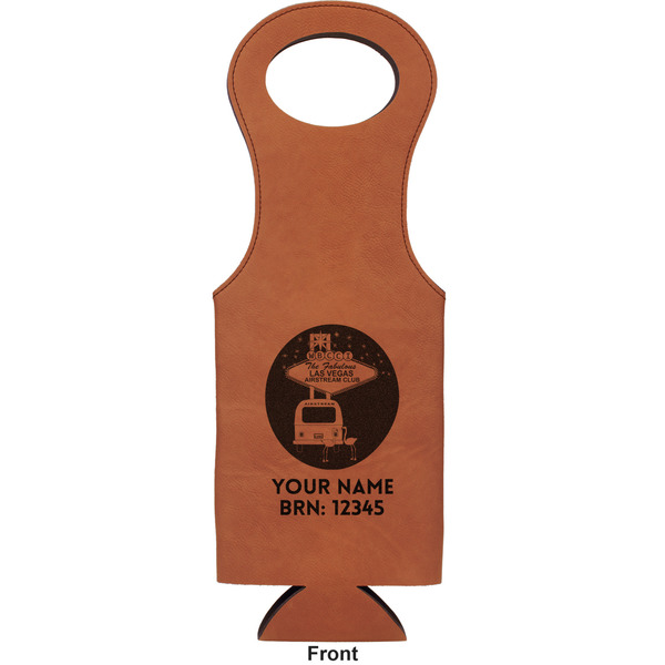 Las Vegas Airstream Club Leatherette Wine Tote Single Sided - Front and Back