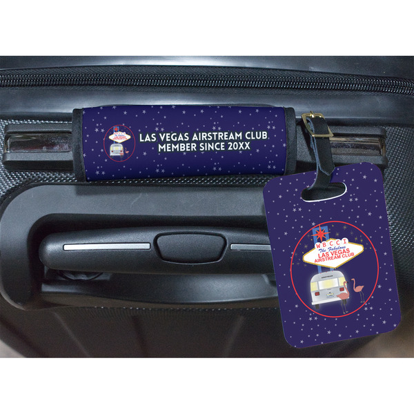 Las Vegas Airstream Club Luggage Wrap & Plastic Rectangular Tag - In Context