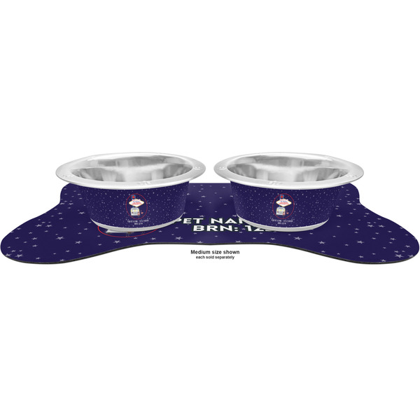 Las Vegas Airstream Club Metal Pet Bowls - On Dog Bone Shaped Mat