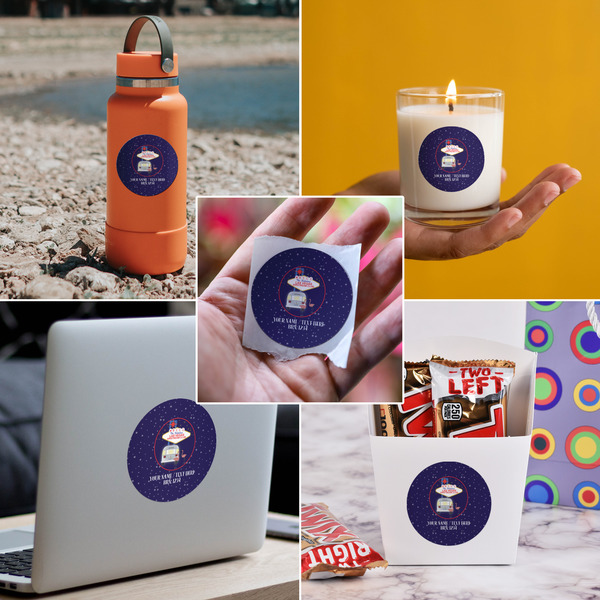 Las Vegas Airstream Club Multipurpose Round Labels - In Context